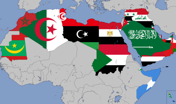Flag Map of the Arab World