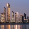 abu dhabi seascape with skyscrapers