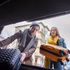 young adults travelling winter time