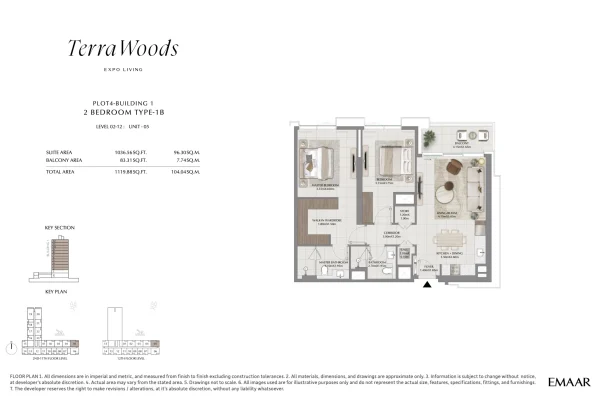 EMAAR TERRA WOODS BR FLOOR PLAN investindxb scaled