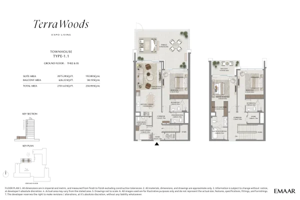EMAAR TERRA WOODS TOWNHOUSES FLOOR PLAN investindxb scaled