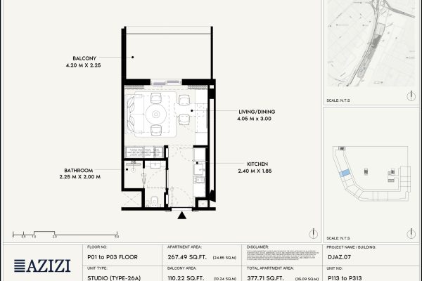 Azizi Lina studio apartment floor plan