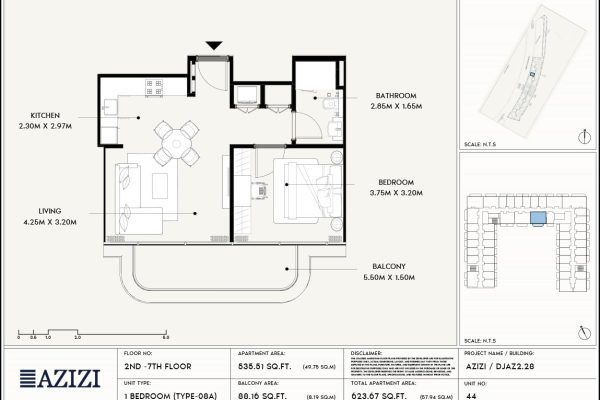 Azizi Wares One Bedroom Floor Plan Azizi Wares One Bedroom Floor Plan