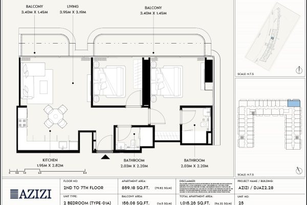 Azizi Wares Two Bedroom Floor Plan Azizi Wares Two Bedroom Floor Plan