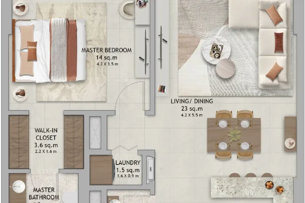 The Wilds Residences one bedroom apartment floor plan